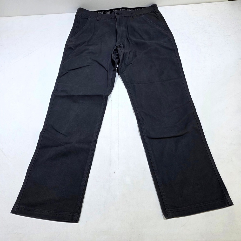 CAT Caterpillar Work Pants Mens 36x34 Gray Straight Leg Utility Canvas Trousers
